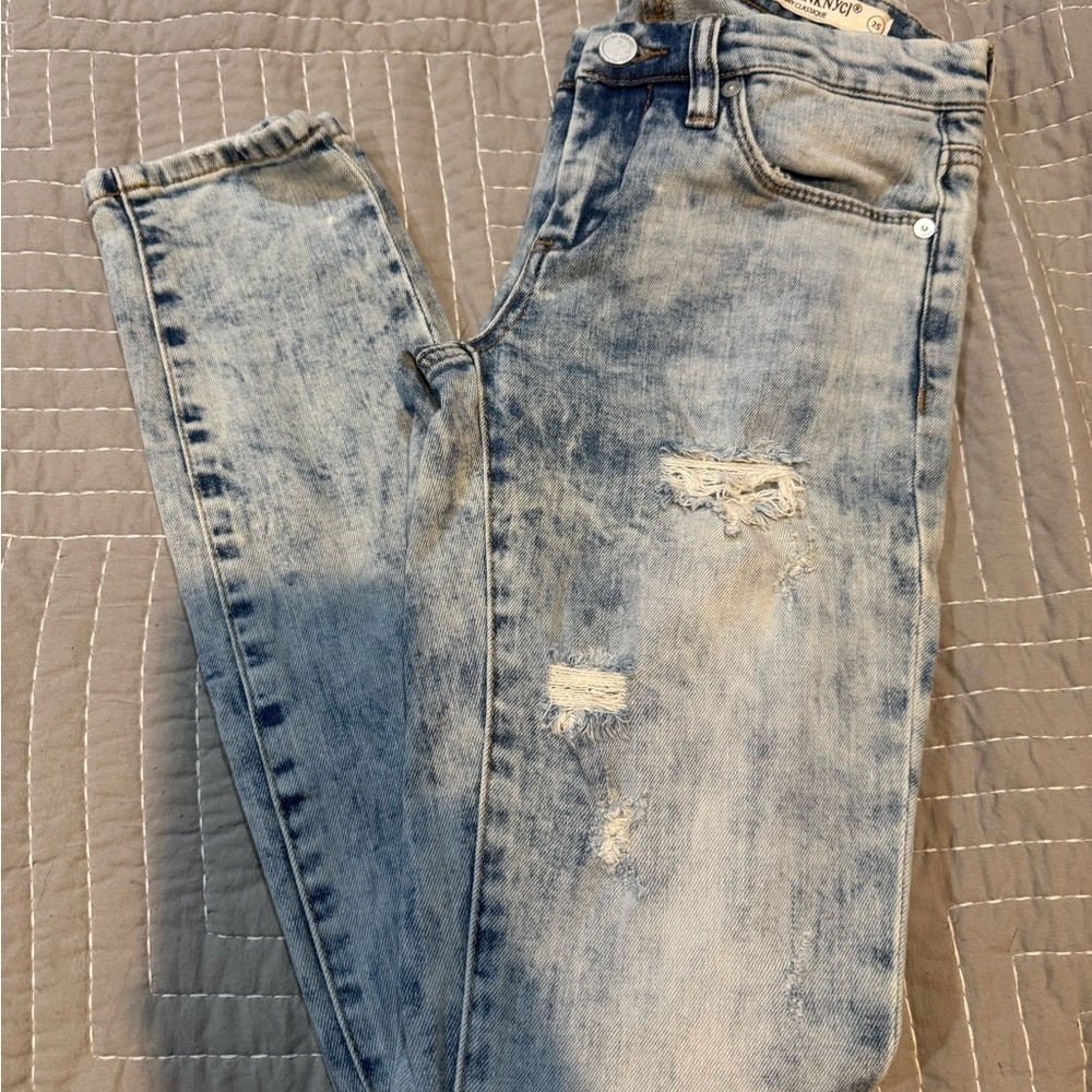 Stylish Distressed Blue Jeans